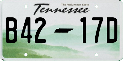 TN license plate B4217D