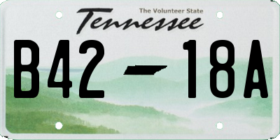 TN license plate B4218A