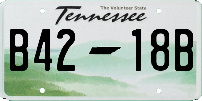 TN license plate B4218B