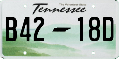 TN license plate B4218D