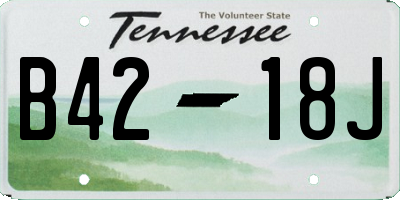 TN license plate B4218J