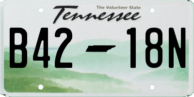 TN license plate B4218N