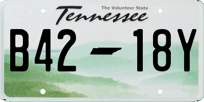 TN license plate B4218Y