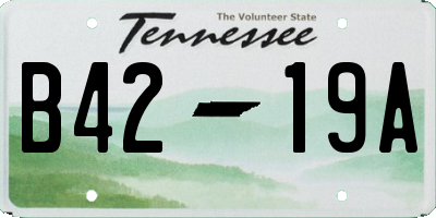 TN license plate B4219A
