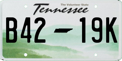 TN license plate B4219K