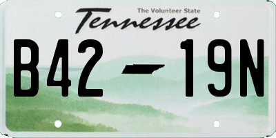 TN license plate B4219N