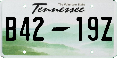 TN license plate B4219Z