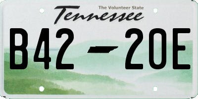 TN license plate B4220E