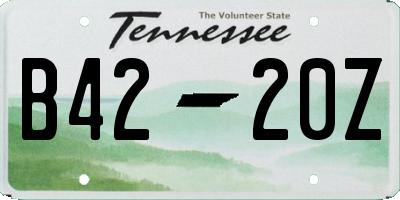 TN license plate B4220Z