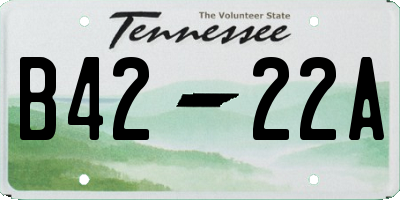TN license plate B4222A