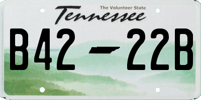 TN license plate B4222B