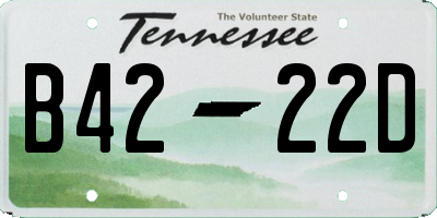 TN license plate B4222D