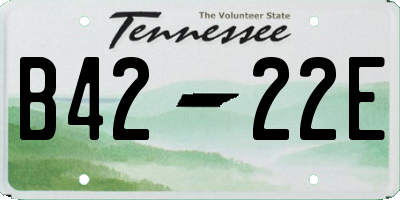 TN license plate B4222E