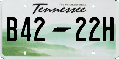 TN license plate B4222H