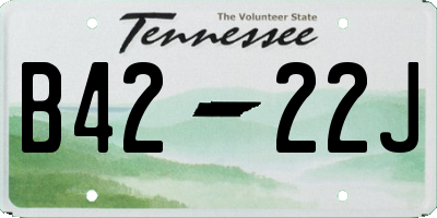 TN license plate B4222J