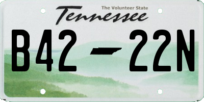 TN license plate B4222N
