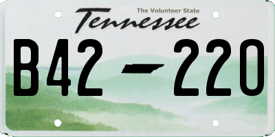 TN license plate B4222O
