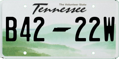 TN license plate B4222W