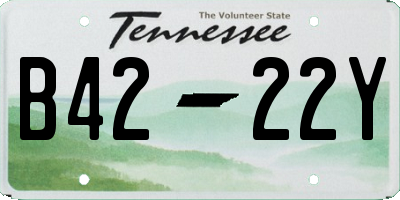 TN license plate B4222Y