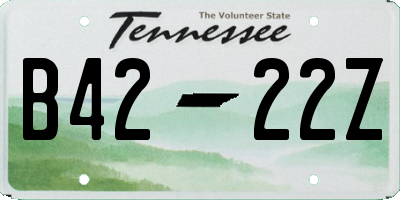 TN license plate B4222Z