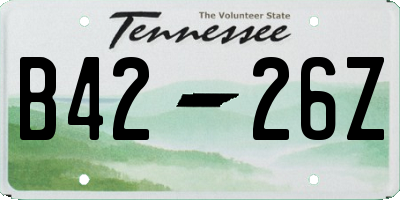 TN license plate B4226Z