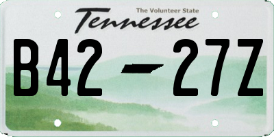 TN license plate B4227Z