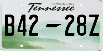 TN license plate B4228Z