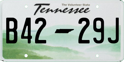 TN license plate B4229J