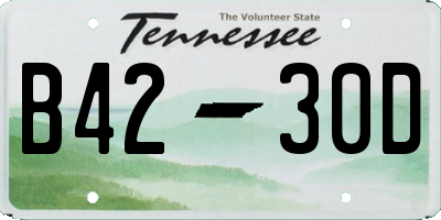 TN license plate B4230D