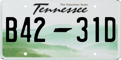 TN license plate B4231D