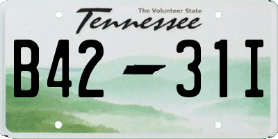 TN license plate B4231I