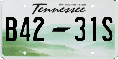 TN license plate B4231S