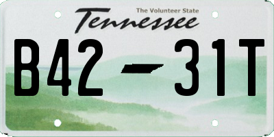 TN license plate B4231T