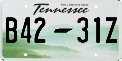 TN license plate B4231Z