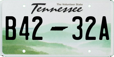 TN license plate B4232A