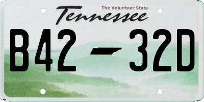 TN license plate B4232D