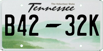 TN license plate B4232K