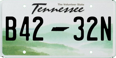TN license plate B4232N