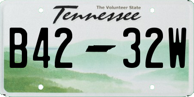 TN license plate B4232W