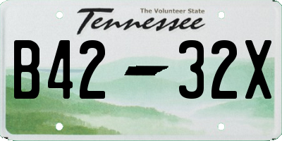 TN license plate B4232X