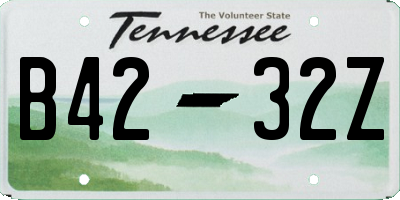 TN license plate B4232Z