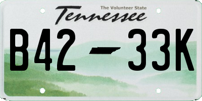 TN license plate B4233K