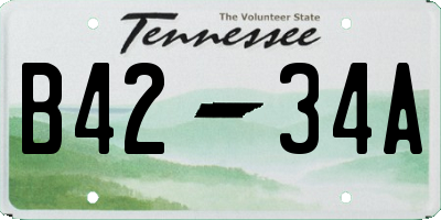 TN license plate B4234A