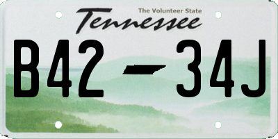 TN license plate B4234J