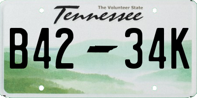TN license plate B4234K