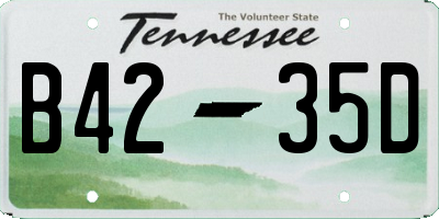 TN license plate B4235D
