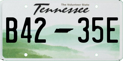 TN license plate B4235E