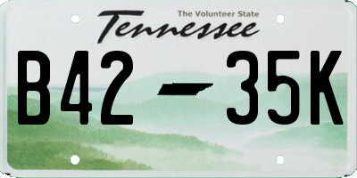 TN license plate B4235K