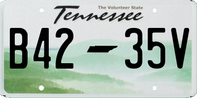 TN license plate B4235V