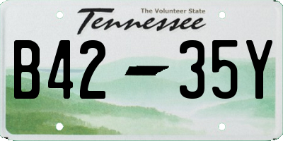 TN license plate B4235Y